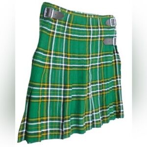 Men's Stillwater Kilt: Green Pattern, Size 36 With Belt Accessory